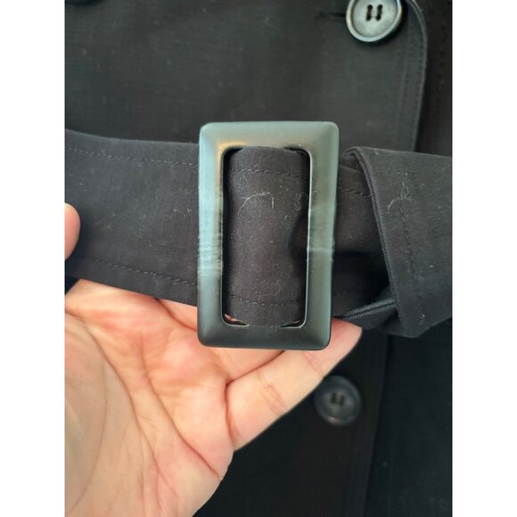 Ever New Womens Black Double-Breasted Trench Coat With Belt - Picture 11 of 11